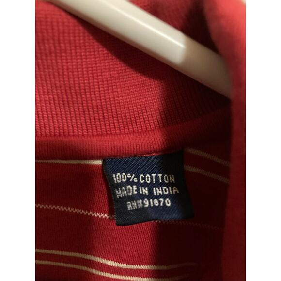 Pebble Beach 2 ply cotton short, sleeved polo golf shirt, red striped size X-LAR - Picture 6 of 6